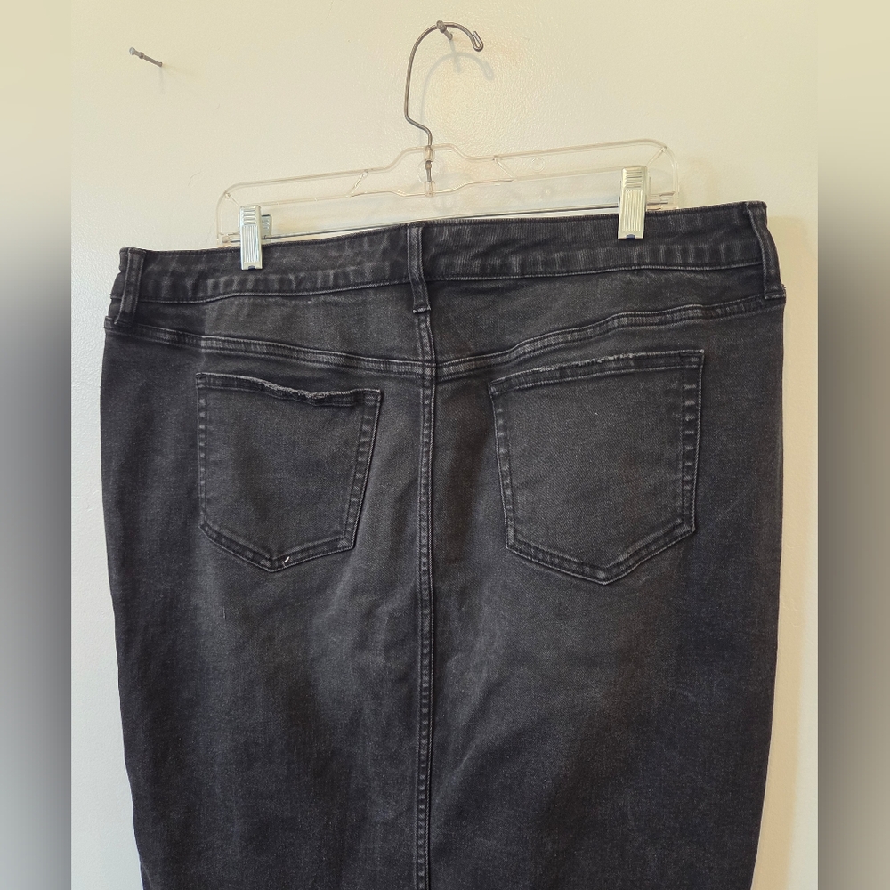 Torrid Black Denim Jean Skirt Stretchy Buttons Size 14 Midi American Modest - Picture 6 of 8